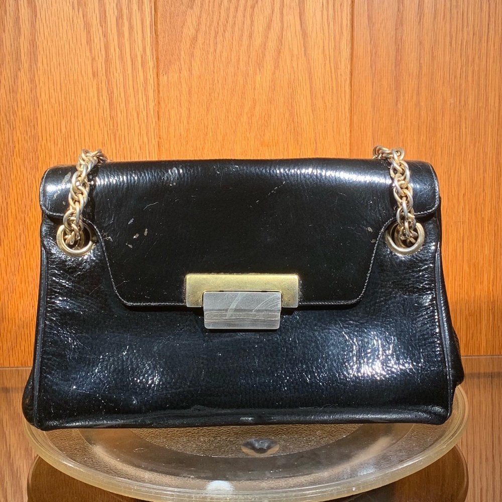 Vintage black Purse  Multiple Pockets chain strap